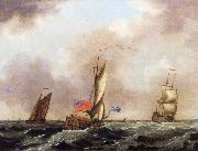 Francis Swaine A royal yacht and a merchantman in choppy seas oil painting